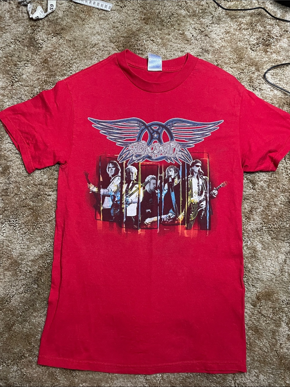 AEROSMITH - 2005/06 Rockin' the Joint Tour Concert 2-Sided T-Shirt (Small) Red